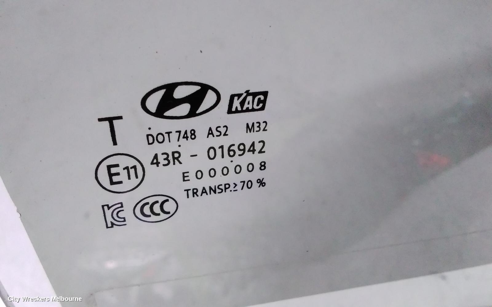 HYUNDAI I30 RIGHT REAR DOOR WINDOW, PD, HATCH (S. KOREA VIN KMHH), 03/2017 ONWARDS