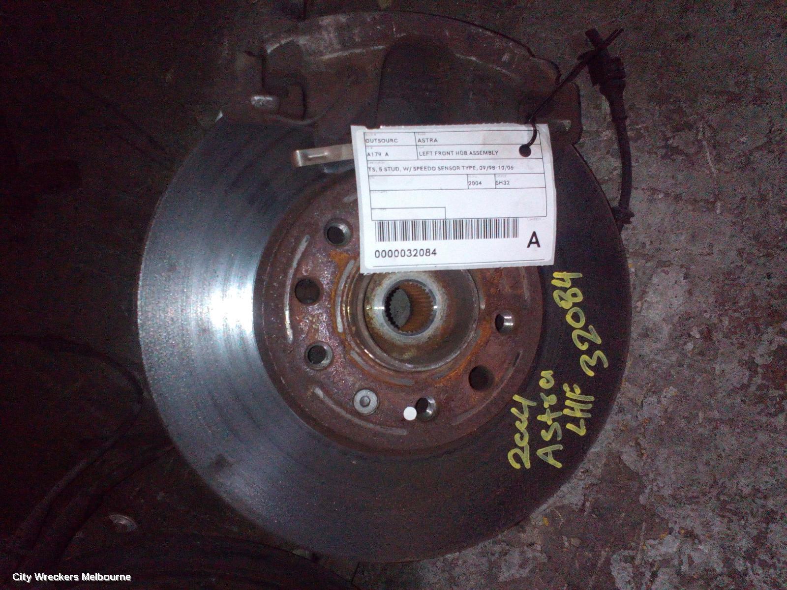 HOLDEN ASTRA LEFT FRONT HUB ASSEMBLY, TS, 5 STUD, W/ SPEEDO SENSOR TYPE, 09/1998 - 10/2006