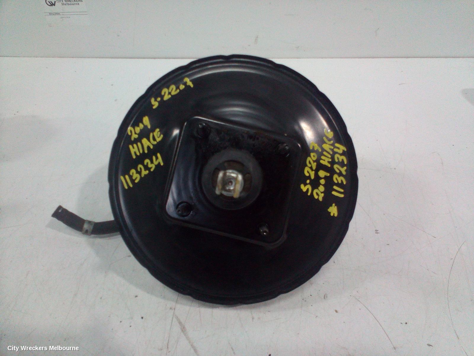 TOYOTA HIACE BRAKE BOOSTER, TRH, PETROL, 2.7, 2TR-FE, AUTO, 03/2005 - 10/2010