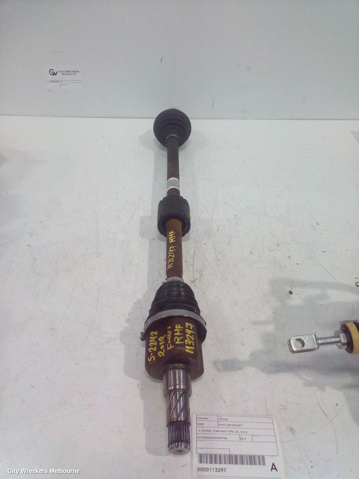 FORD FOCUS RIGHT DRIVESHAFT, 1.5, PETROL, STANDARD TYPE, SA, 10/2018 ONWARDS