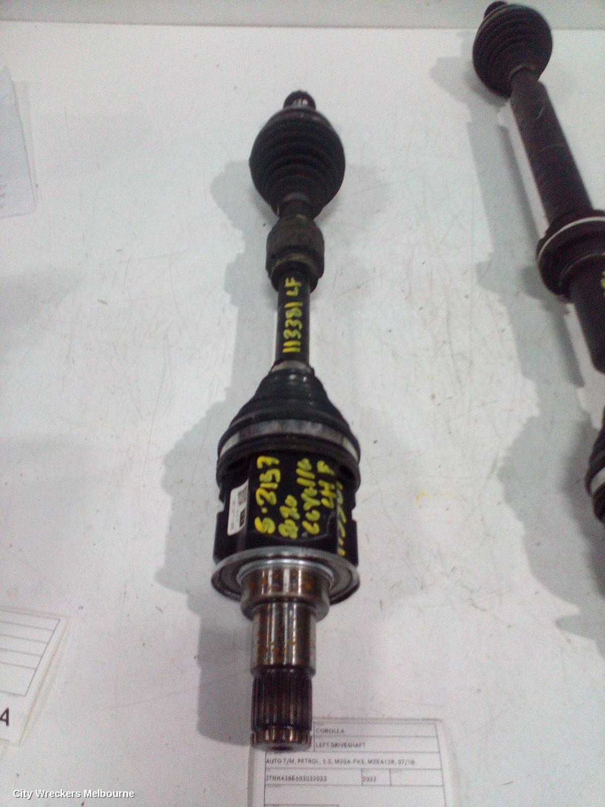 TOYOTA COROLLA LEFT DRIVESHAFT, AUTO T/M, PETROL, 2.0, M20A-FKS, MZEA12R, 07/2018 ONWARDS