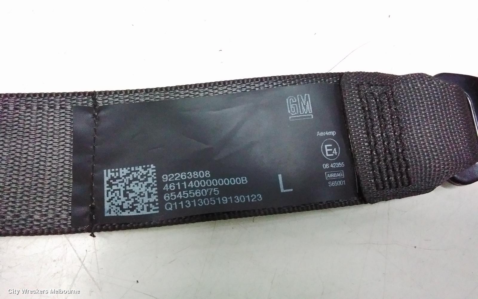 HOLDEN COMMODORE SEATBELT/STALK, LH FRONT, SEAT BELT ONLY, VF, 05/2013 - 12/2017