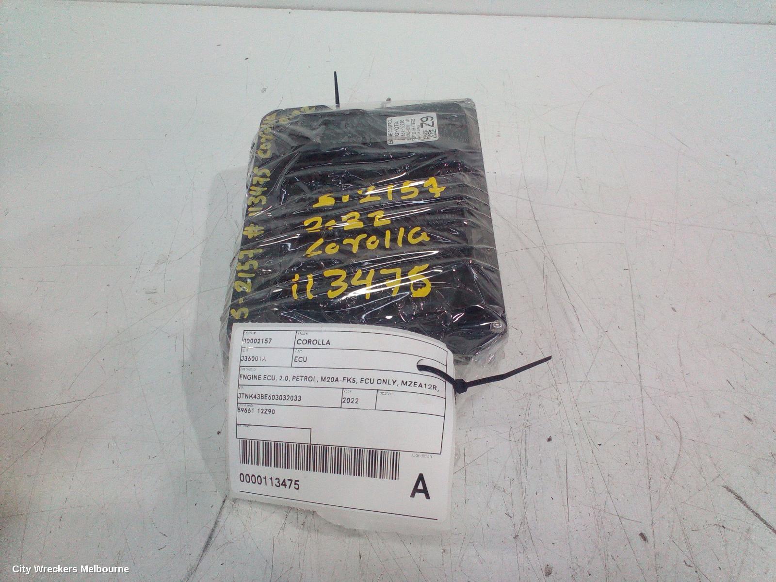 TOYOTA COROLLA ECU, ENGINE ECU, 2.0, PETROL, M20A-FKS, ECU ONLY, MZEA12R, 07/2018 ONWARDS