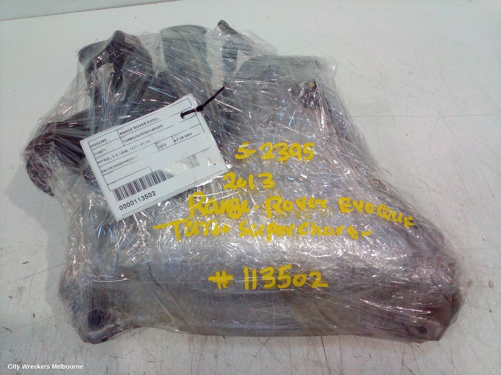 LAND ROVER RANGEROVER EVOQUE TURBO SUPERCHARGER, PETROL, 2.0, L538, 11/2011 - 01/2019