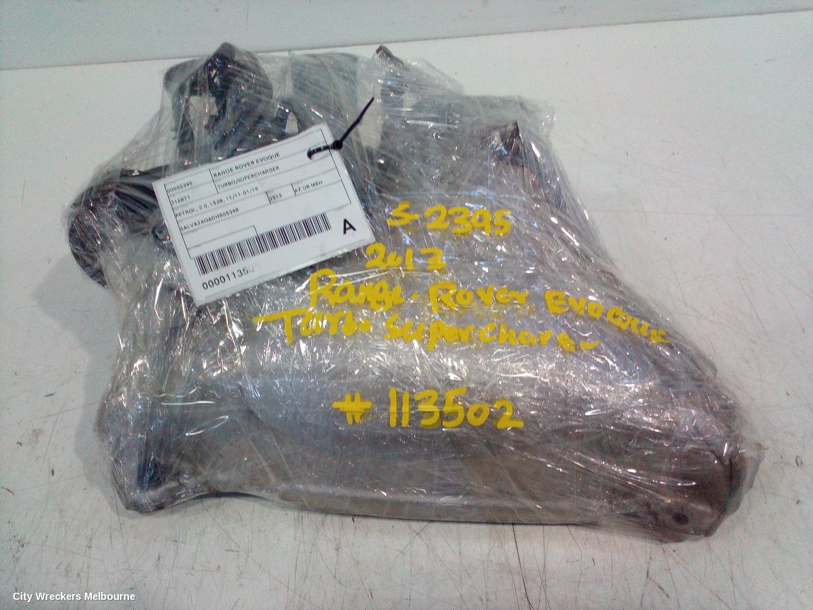 LAND ROVER RANGEROVER EVOQUE TURBO SUPERCHARGER, PETROL, 2.0, L538, 11/2011 - 01/2019