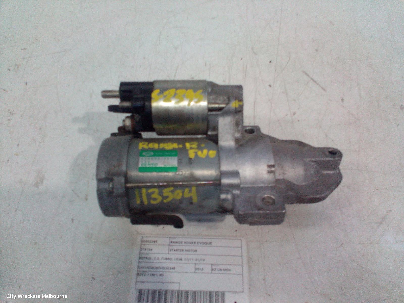LAND ROVER RANGEROVER EVOQUE STARTER, PETROL, 2.0, TURBO, L538, 11/2011 - 01/2019