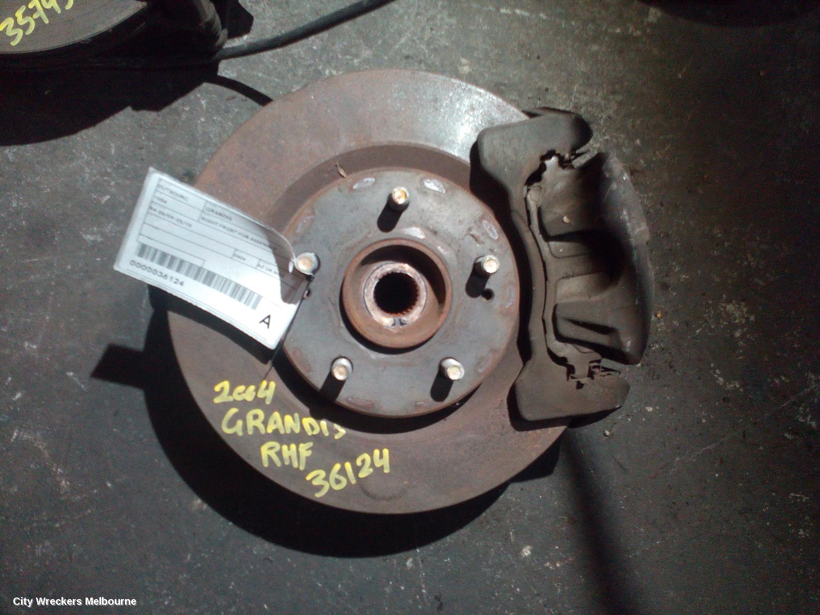 MITSUBISHI GRANDIS RIGHT FRONT HUB ASSEMBLY, BA 06/2004 - 03/2010