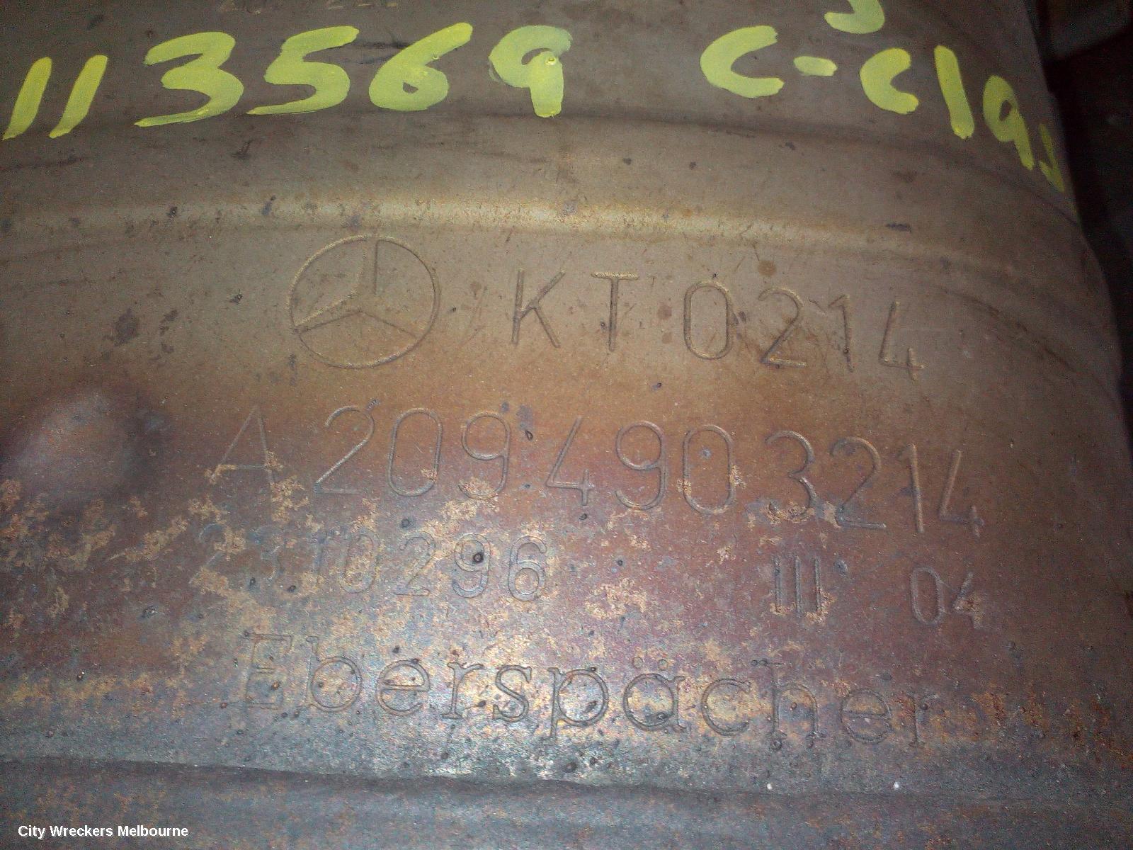 MERCEDES C CLASS CATALYTIC CONVERTER, UNDER CAR-CAT TYPE, 1.8, PETROL, 271.946 ENGINE, W203/CL203, 10/2002 - 06/2007