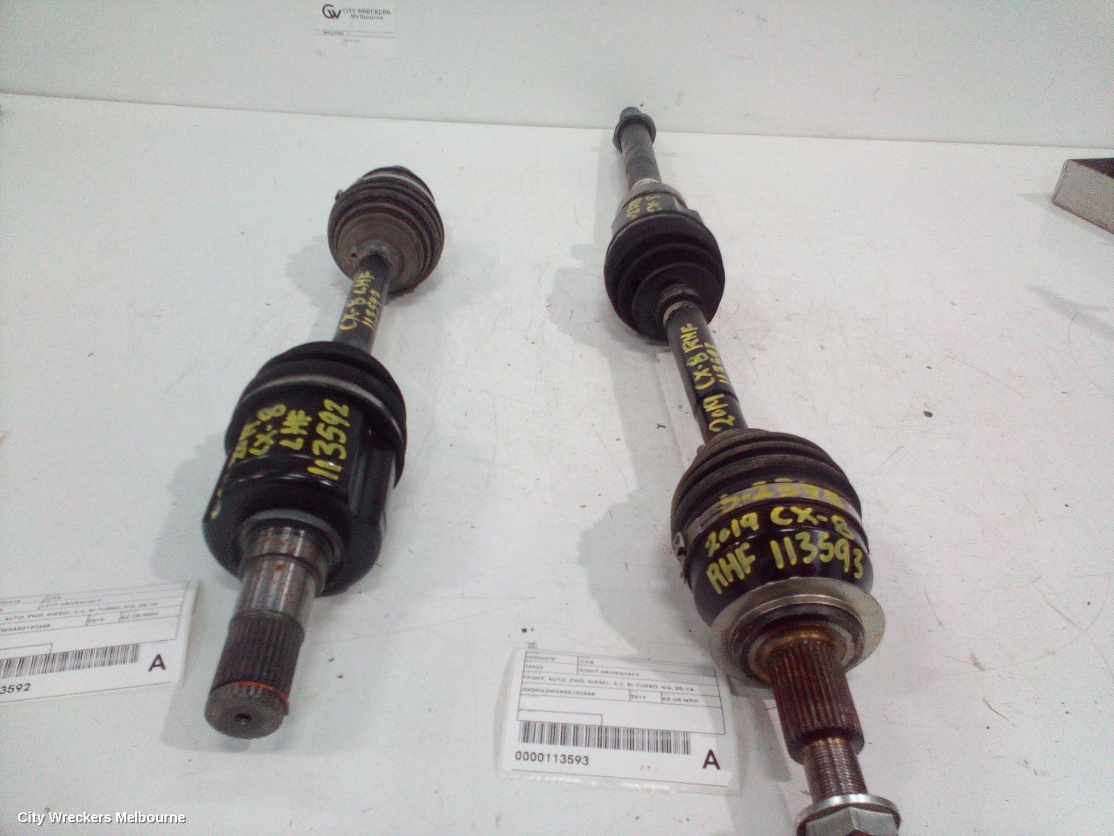 MAZDA CX8 LEFT DRIVESHAFT, FRONT, AUTO, FWD, DIESEL, 2.2, BI-TURBO, KG, 05/2018 ONWARDS