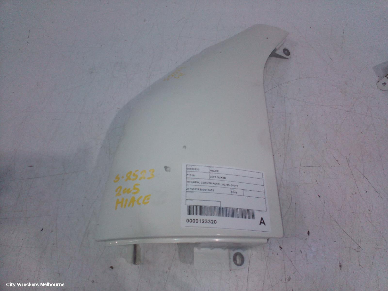 TOYOTA HIACE LEFT GUARD, TRH/KDH, CORNER PANEL, 03/2005 - 04/2019