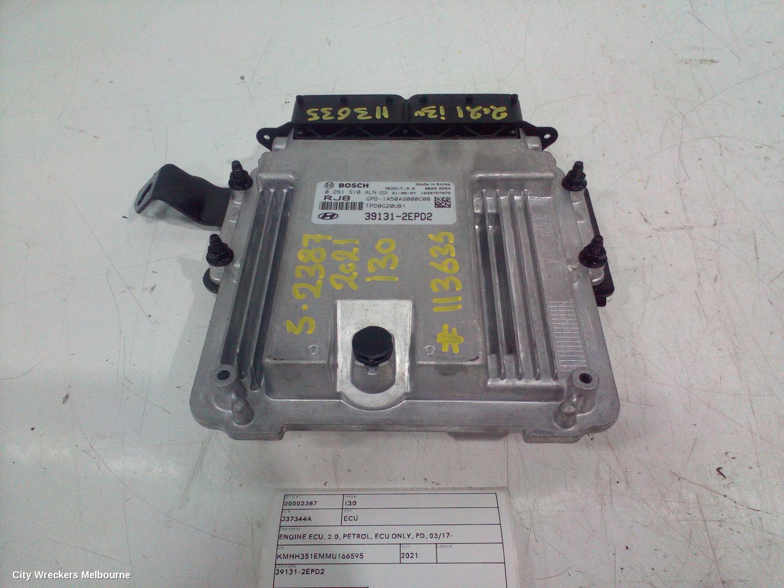HYUNDAI I30 ECU, ENGINE ECU, 2.0, PETROL, ECU ONLY, PD, 03/2017 ONWARDS