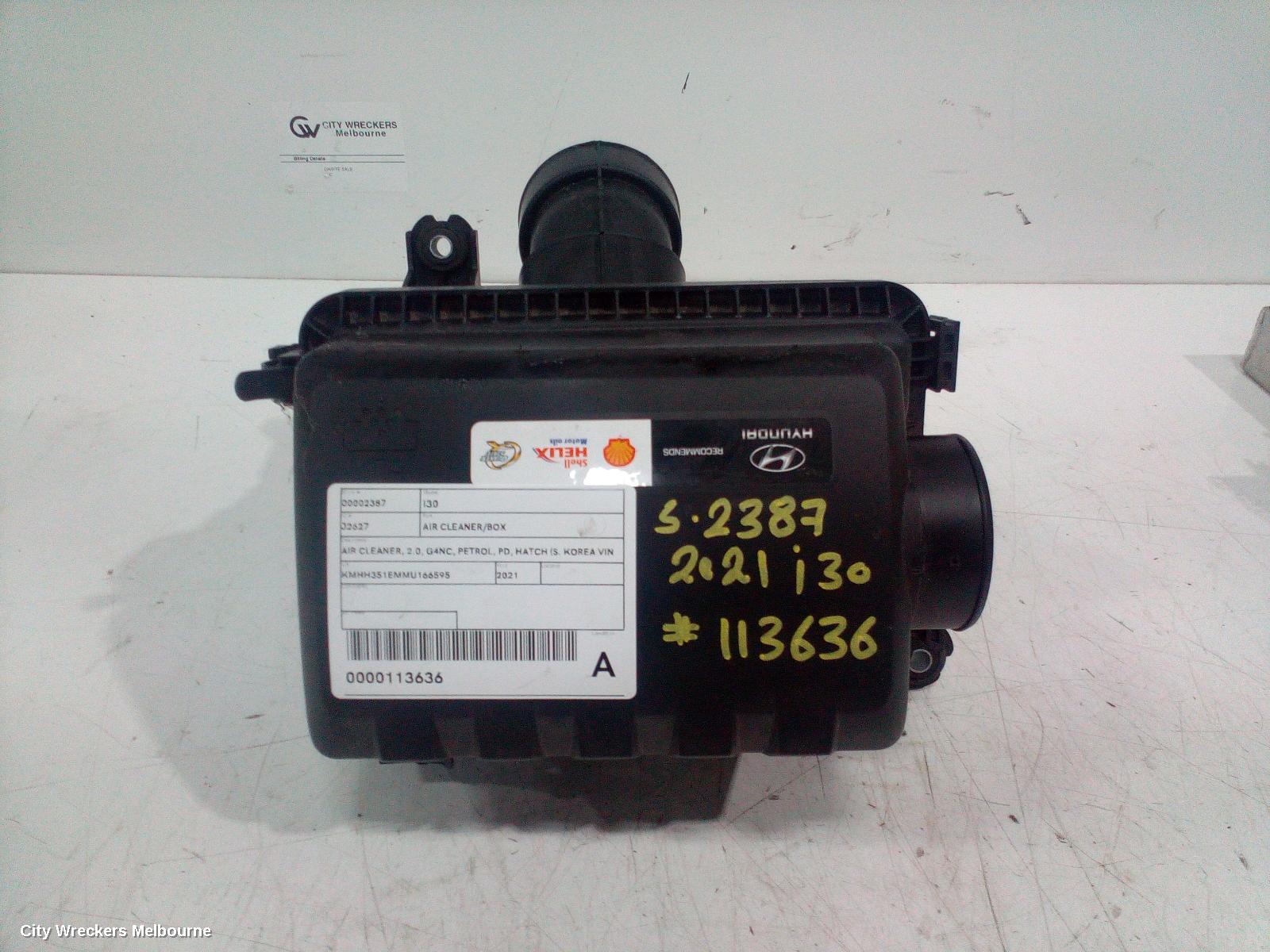 HYUNDAI I30 AIR CLEANER/BOX, AIR CLEANER, 2.0, G4NC, PETROL, PD, HATCH (S. KOREA VIN KMHH), 03/2017 ONWARDS