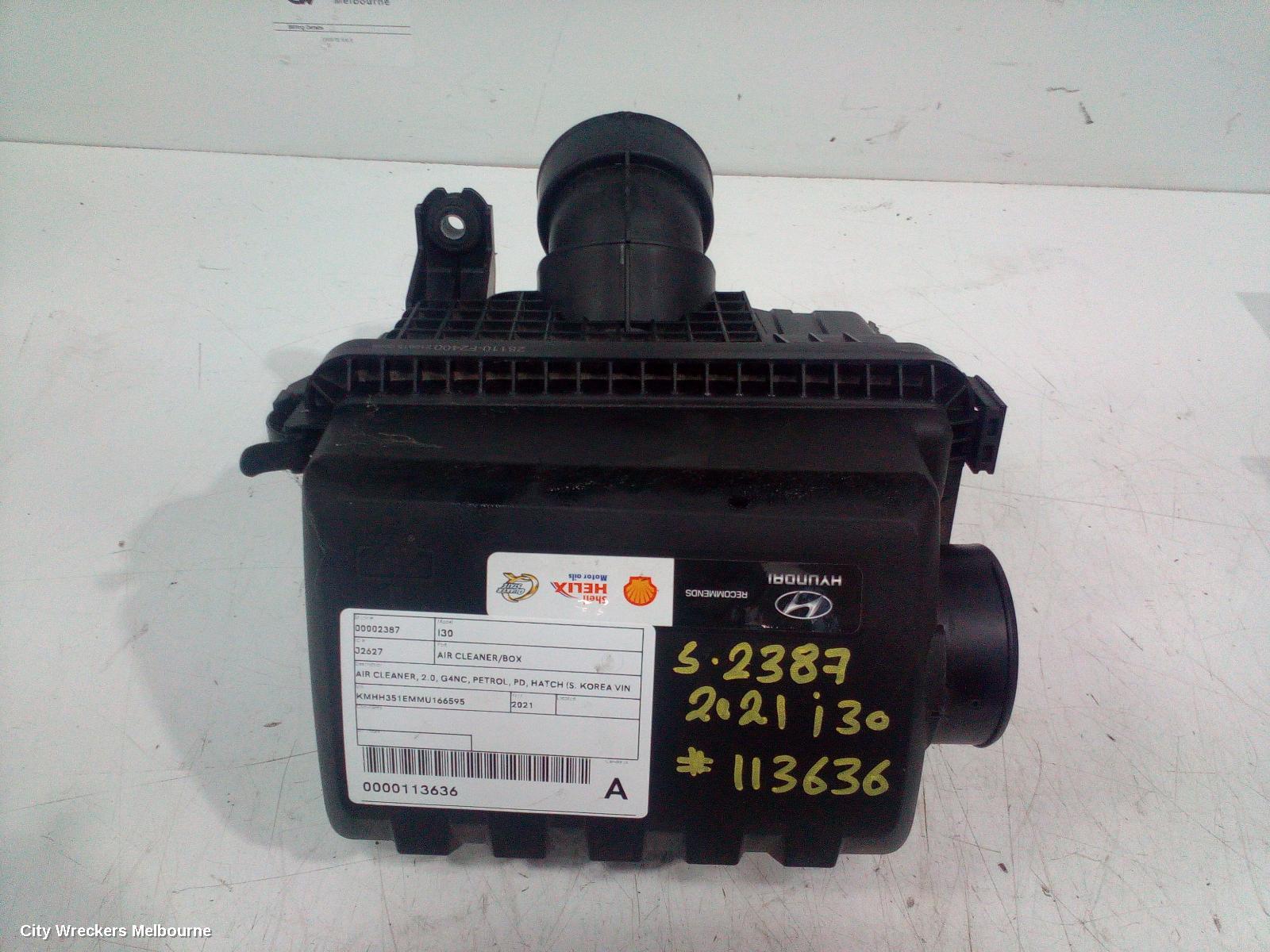 HYUNDAI I30 AIR CLEANER/BOX, AIR CLEANER, 2.0, G4NC, PETROL, PD, HATCH (S. KOREA VIN KMHH), 03/2017 ONWARDS