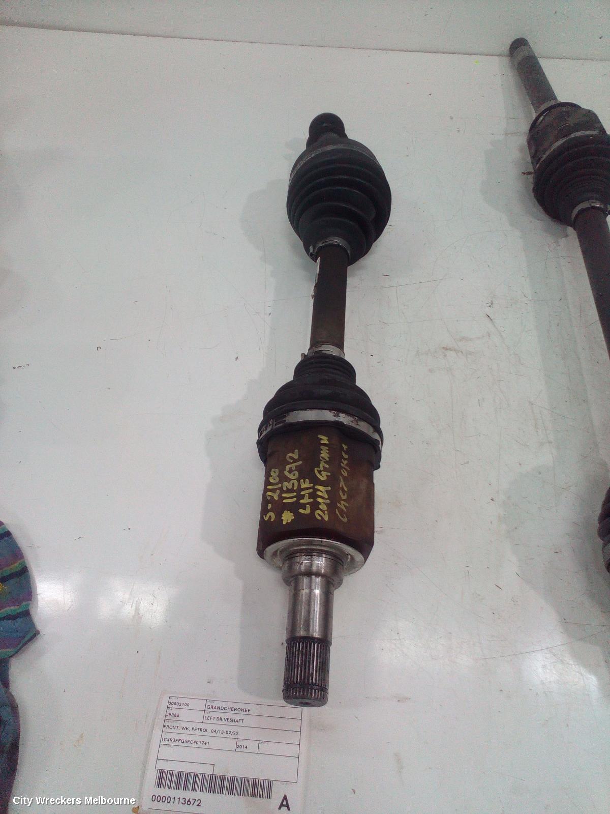 JEEP GRANDCHEROKEE LEFT DRIVESHAFT, FRONT, WK, PETROL, 04/2013 - 02/2022