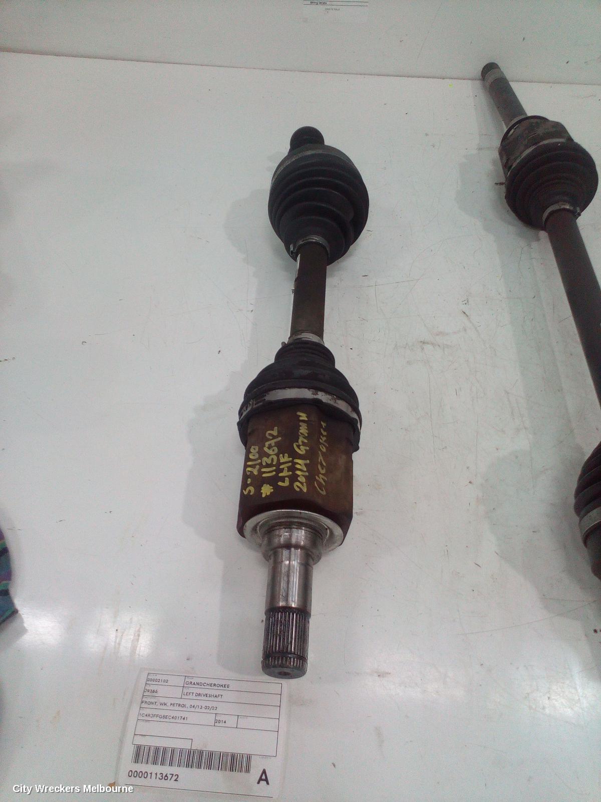 JEEP GRANDCHEROKEE LEFT DRIVESHAFT, FRONT, WK, PETROL, 04/2013 - 02/2022