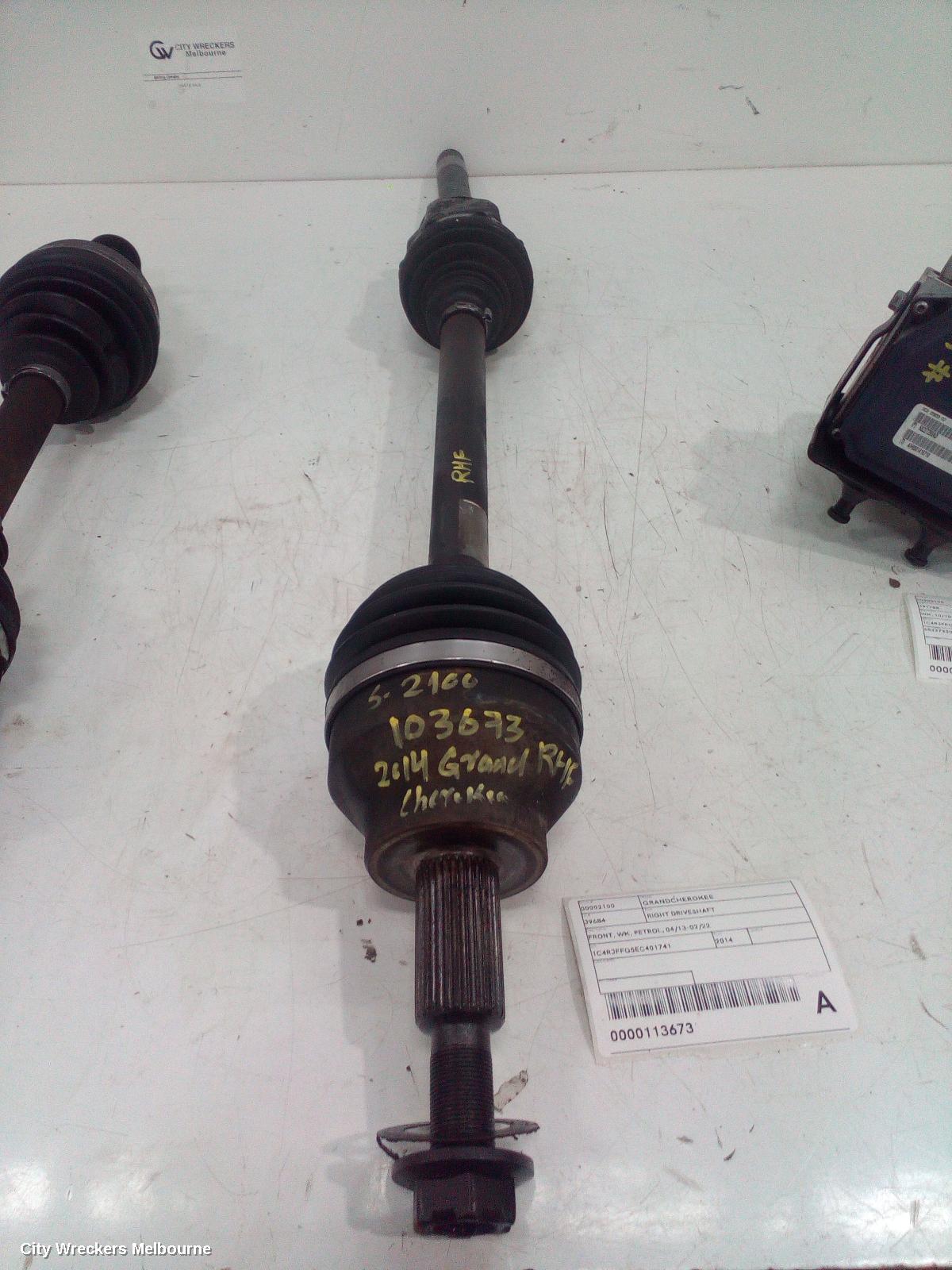 JEEP GRANDCHEROKEE RIGHT DRIVESHAFT, FRONT, WK, PETROL, 04/2013 - 02/2022