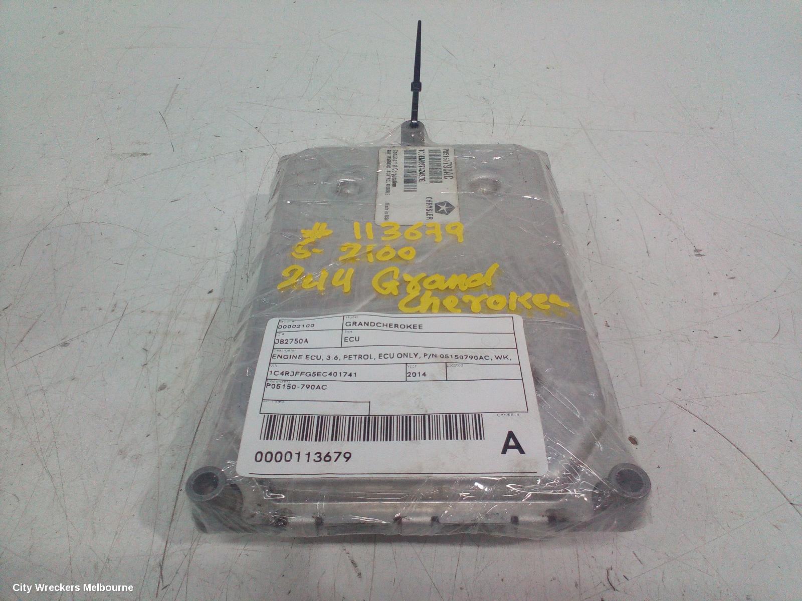 JEEP GRANDCHEROKEE ECU, ENGINE ECU, 3.6, PETROL, ECU ONLY, P/N 05150790AC, WK, 10/2010 - 02/2022
