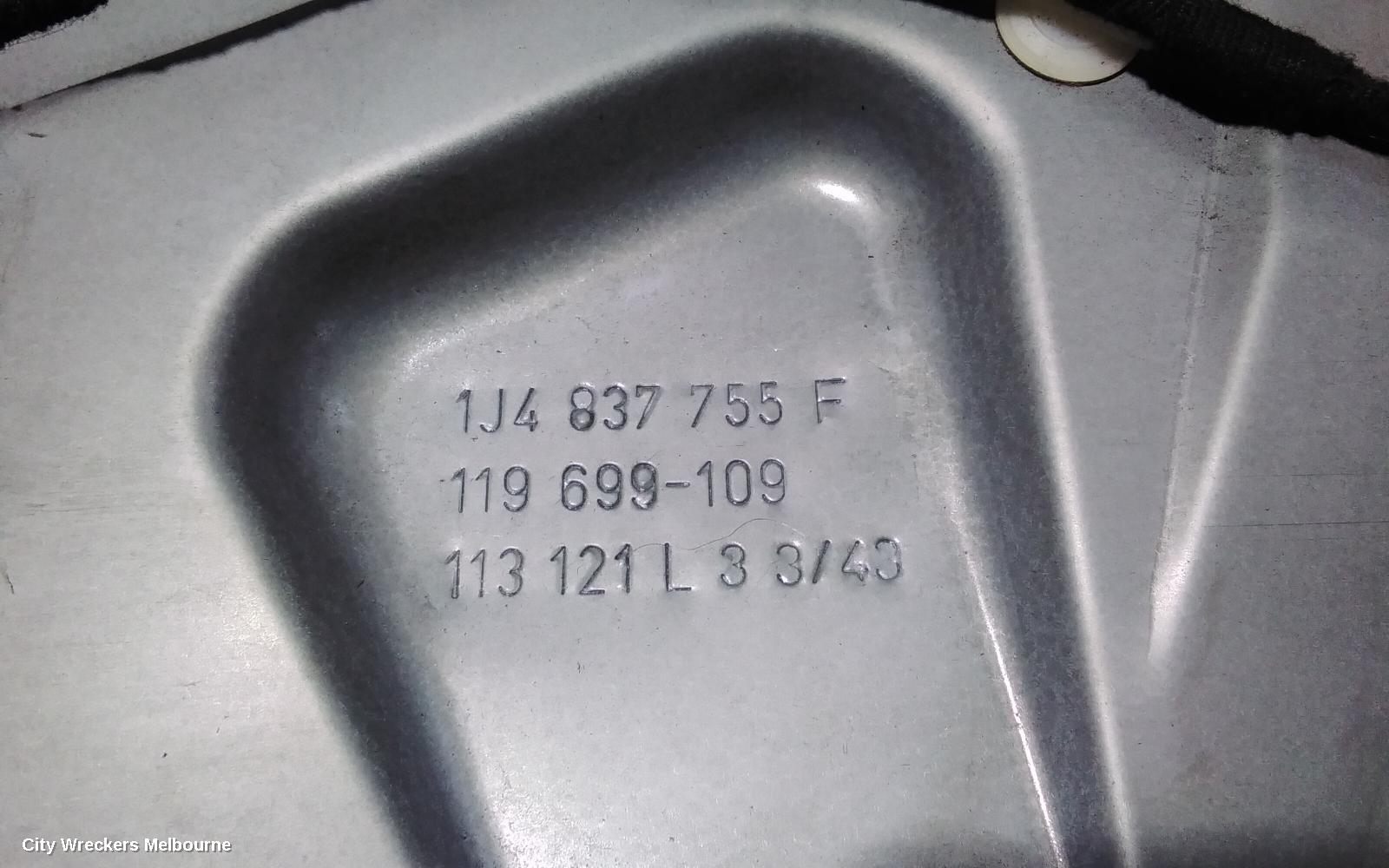 VOLKSWAGEN GOLF LEFT FRONT WINDOW REG/MOTOR, 5DR HATCH POWER - MOTOR ONLY 09/1998 - 04/2004