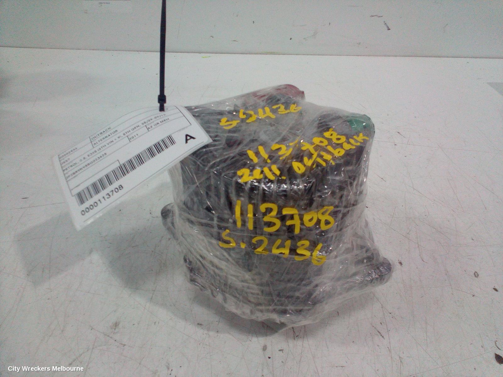 SUBARU OUTBACK ALTERNATOR, PETROL, 2.5, EJ25 (6TH VIN = 9), 5TH GEN, 05/2009 - 09/2012