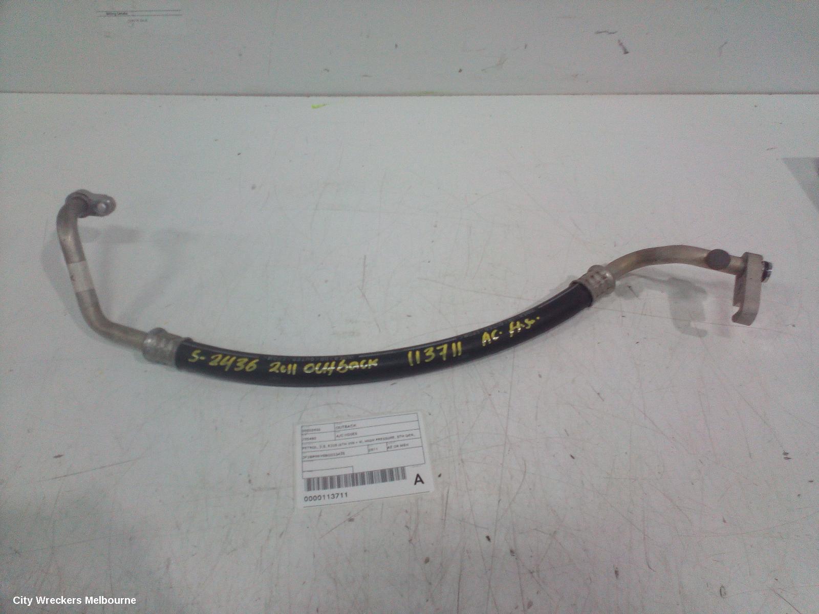 SUBARU OUTBACK A/C HOSES, PETROL, 2.5, EJ25 (6TH VIN = 9), HIGH PRESSURE, 5TH GEN, 05/2009 - 09/2012