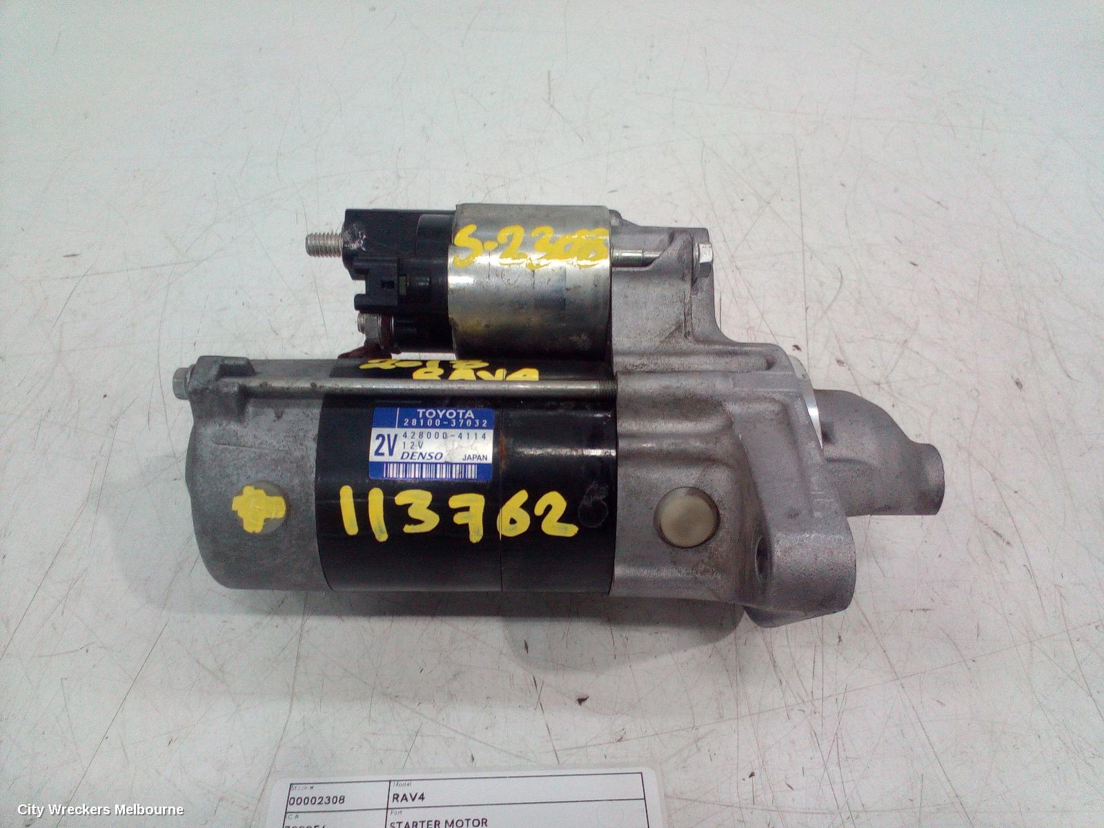 TOYOTA RAV4 STARTER, PETROL, 2.0, 3ZR-FE, ZSA42R, 12/2012 - 12/2018