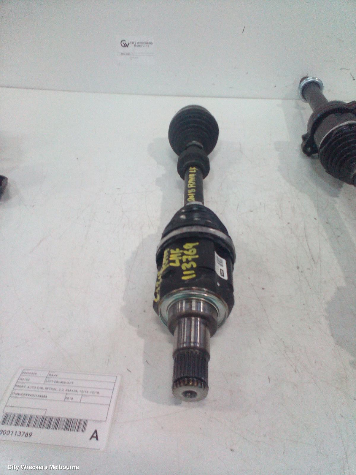 TOYOTA RAV4 LEFT DRIVESHAFT, FRONT, AUTO T/M, PETROL, 2.0, ZSA42R, 12/2012 - 12/2018