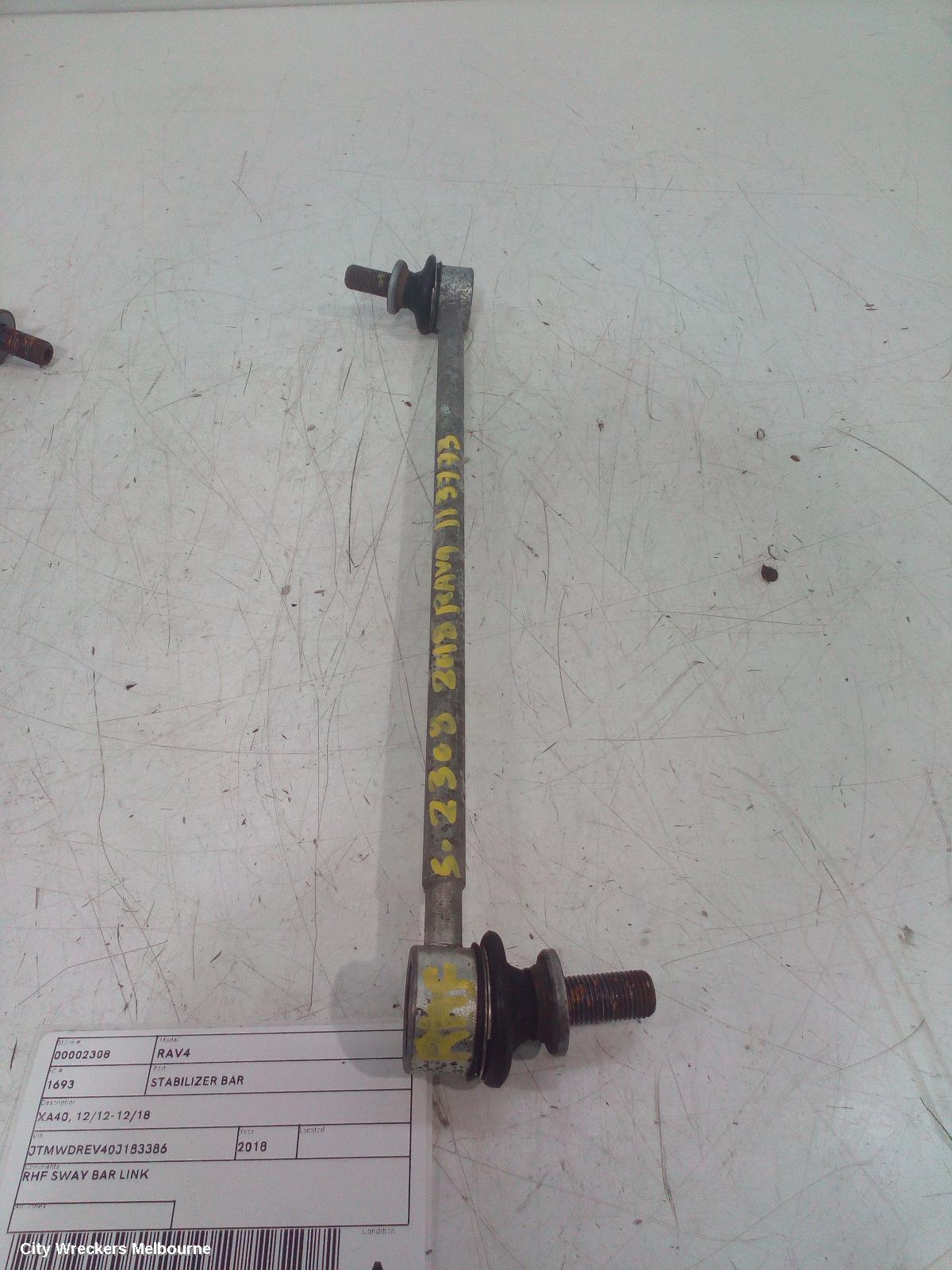 TOYOTA RAV4 STABILISER BAR, XA40, 12/2012 - 12/2018