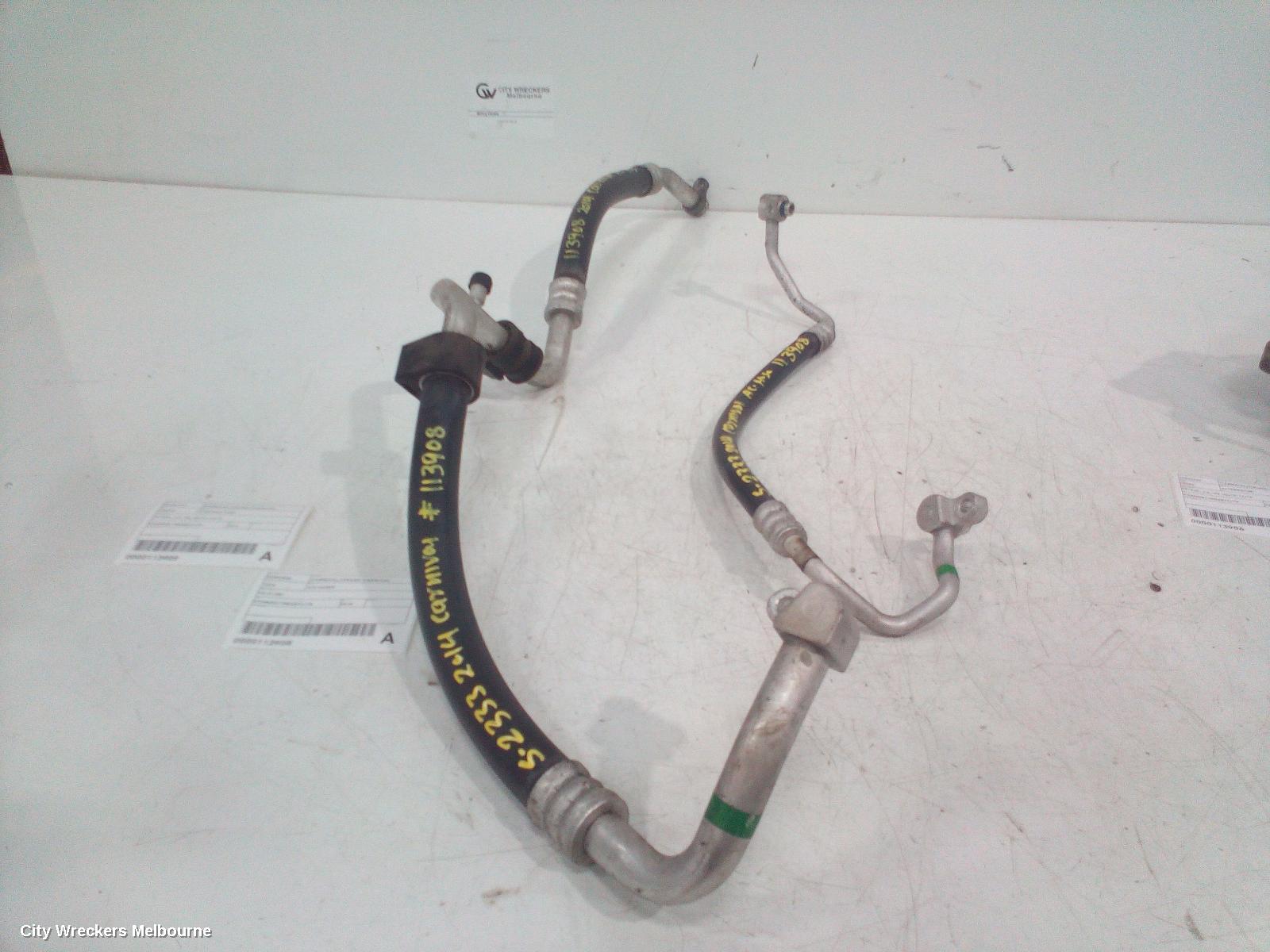 KIA CARNIVAL/GRAND CARNIVAL A/C HOSES, PETROL, 3.5, G6DC, COMPRESSOR TO EVAPORATOR, VQ, 03/2010 - 12/2014