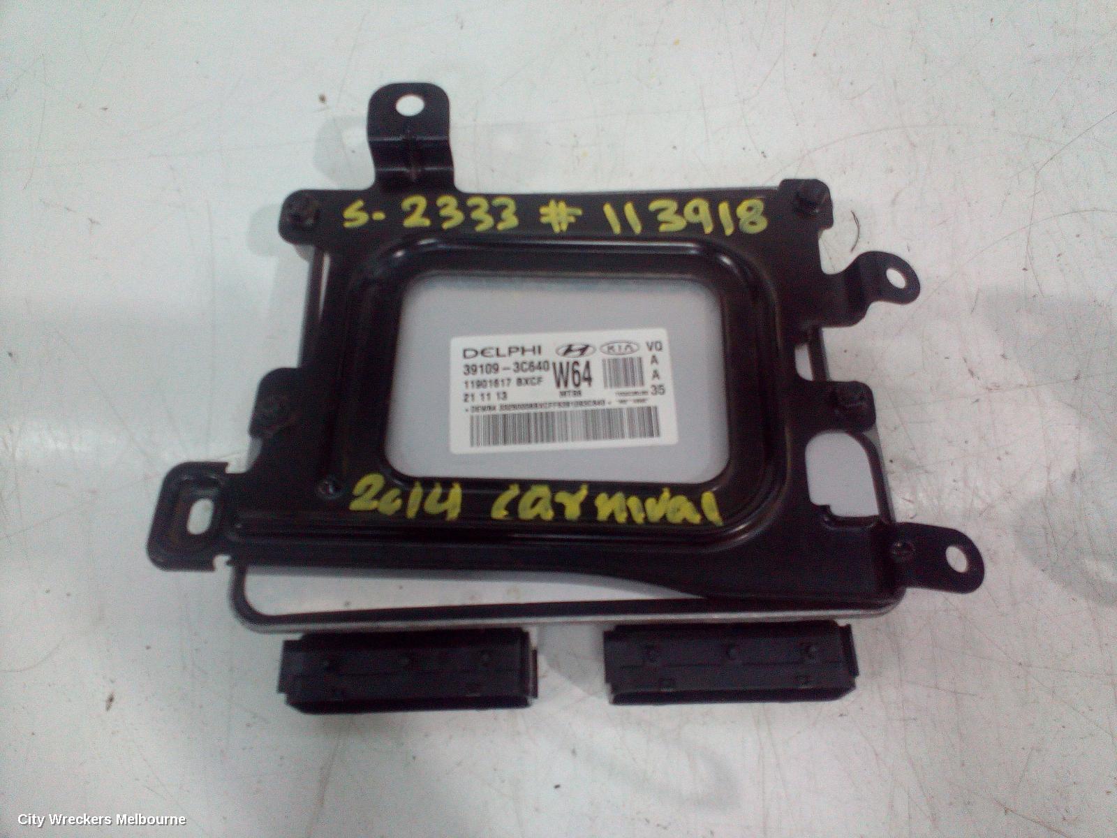 KIA CARNIVAL/GRAND CARNIVAL ECU, ENGINE ECU, 3.5, G6DC, AUTO T/M, ECU ONLY, VQ, 03/2010 - 12/2014