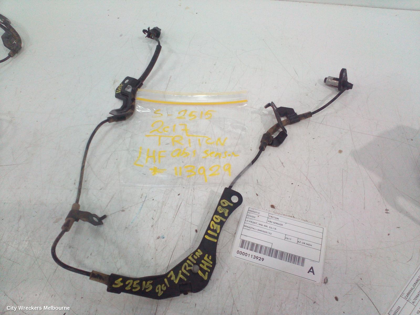MITSUBISHI TRITON ABS SENSOR, LH FRONT, MQ-MR, 03/2015 ONWARDS