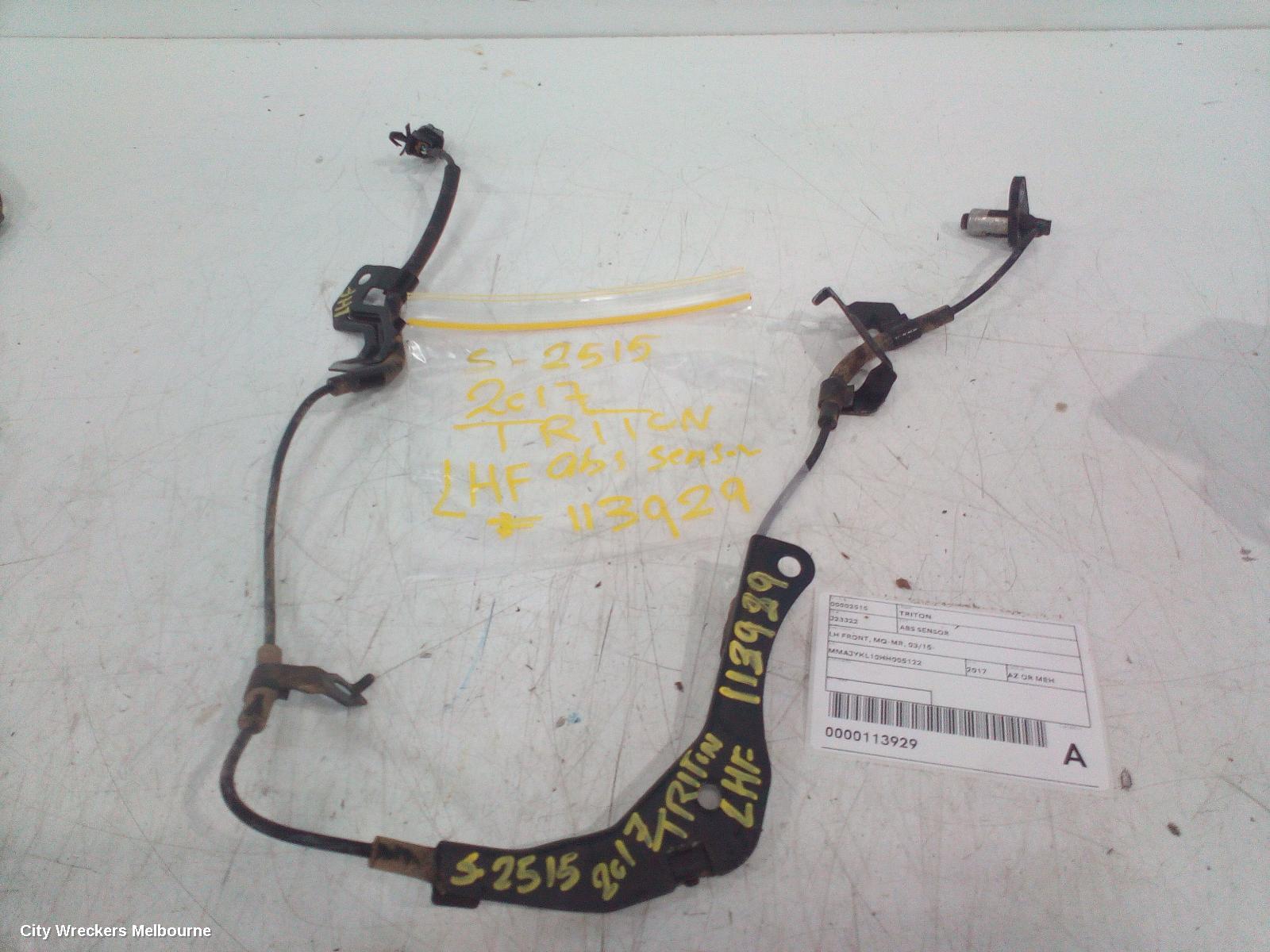 MITSUBISHI TRITON ABS SENSOR, LH FRONT, MQ-MR, 03/2015 ONWARDS