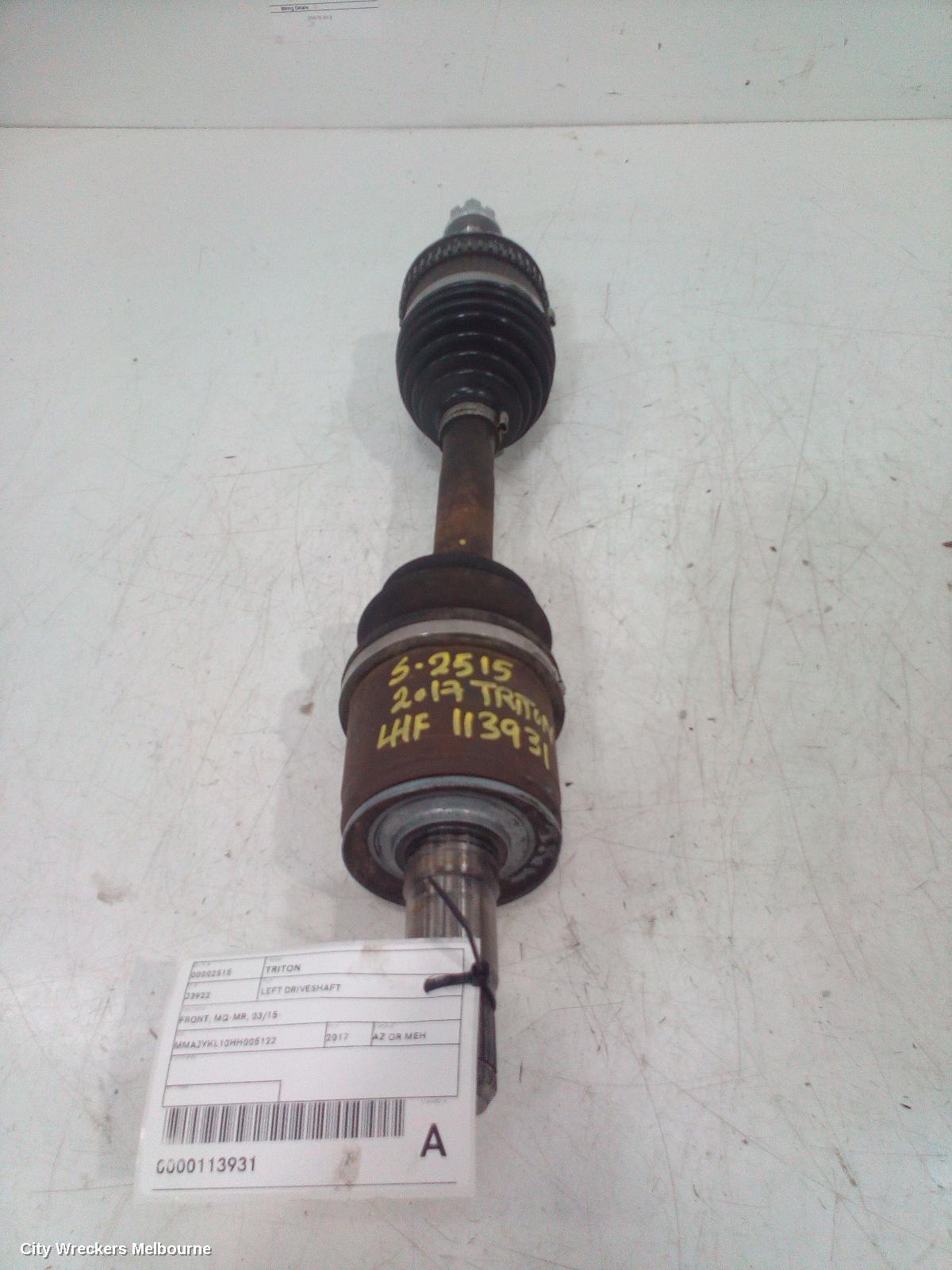 MITSUBISHI TRITON LEFT DRIVESHAFT, FRONT, MQ-MR, 03/2015 ONWARDS