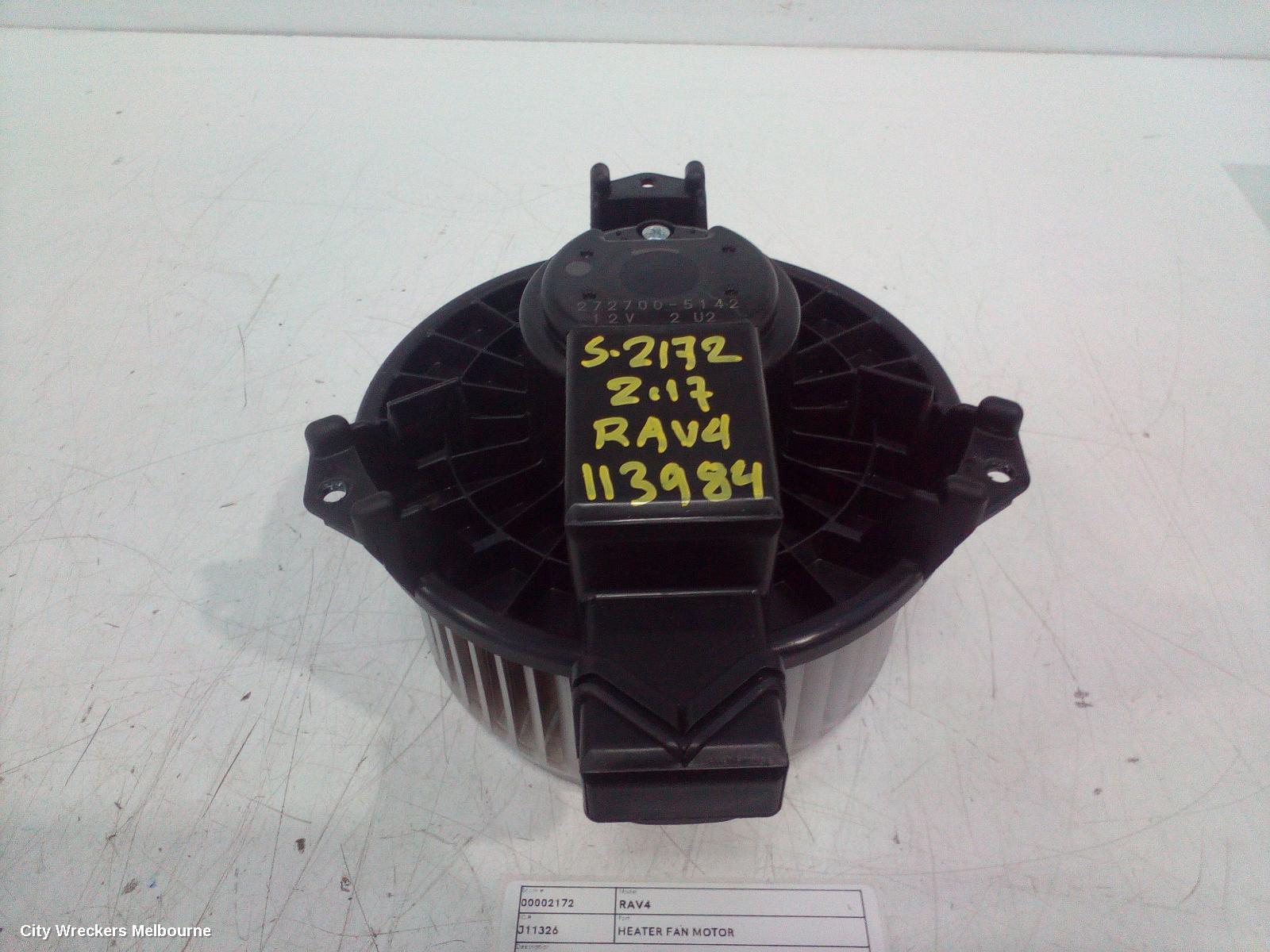 TOYOTA RAV4 HEATER FAN MOTOR, XA40, NON CLIMATE CONTROL TYPE, 2 PIN, 12/2012 - 12/2018