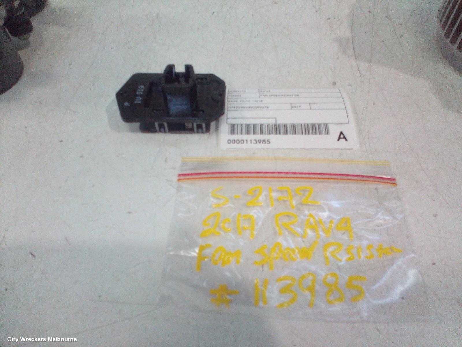 TOYOTA RAV4 FAN SPEED RESISTOR, XA40, 12/2012 - 12/2018