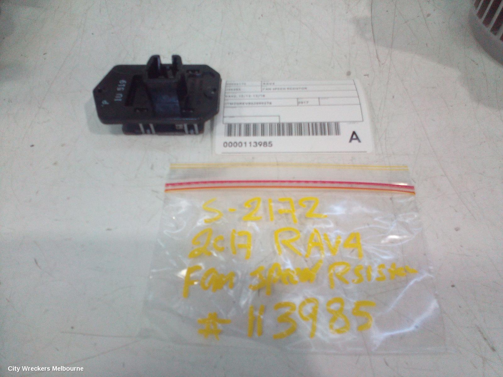 TOYOTA RAV4 FAN SPEED RESISTOR, XA40, 12/2012 - 12/2018