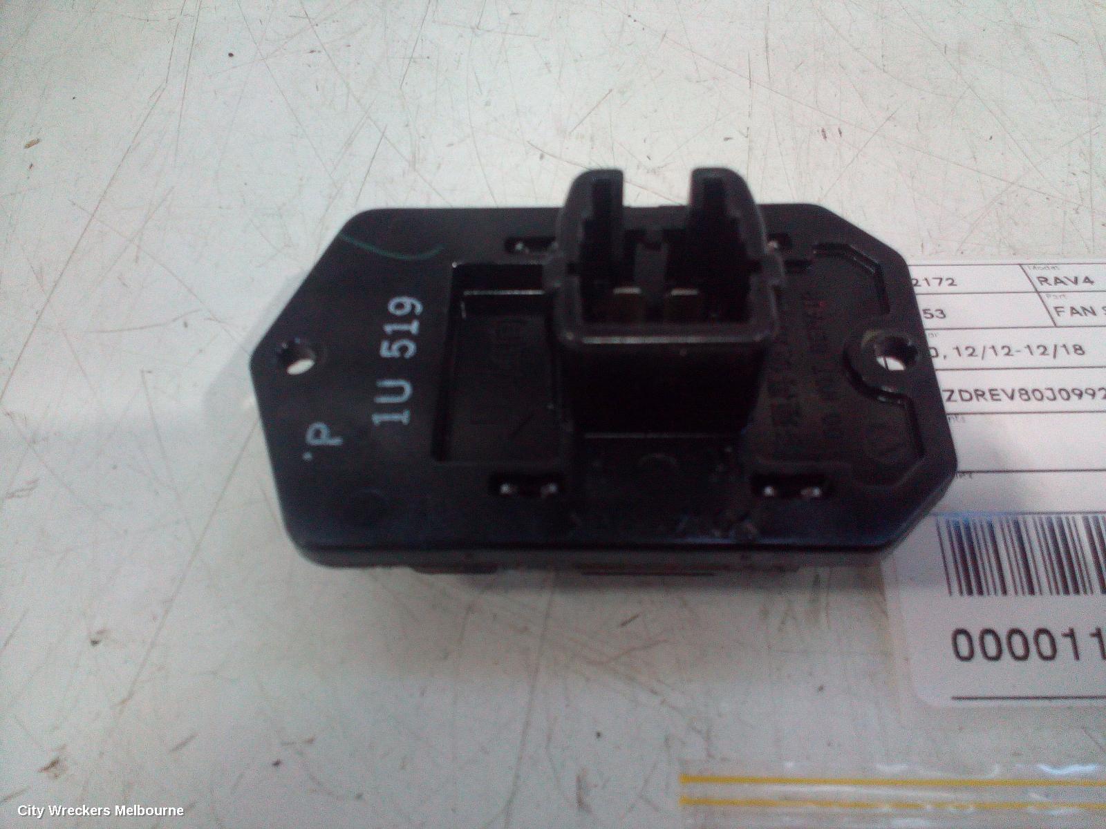 TOYOTA RAV4 FAN SPEED RESISTOR, XA40, 12/2012 - 12/2018