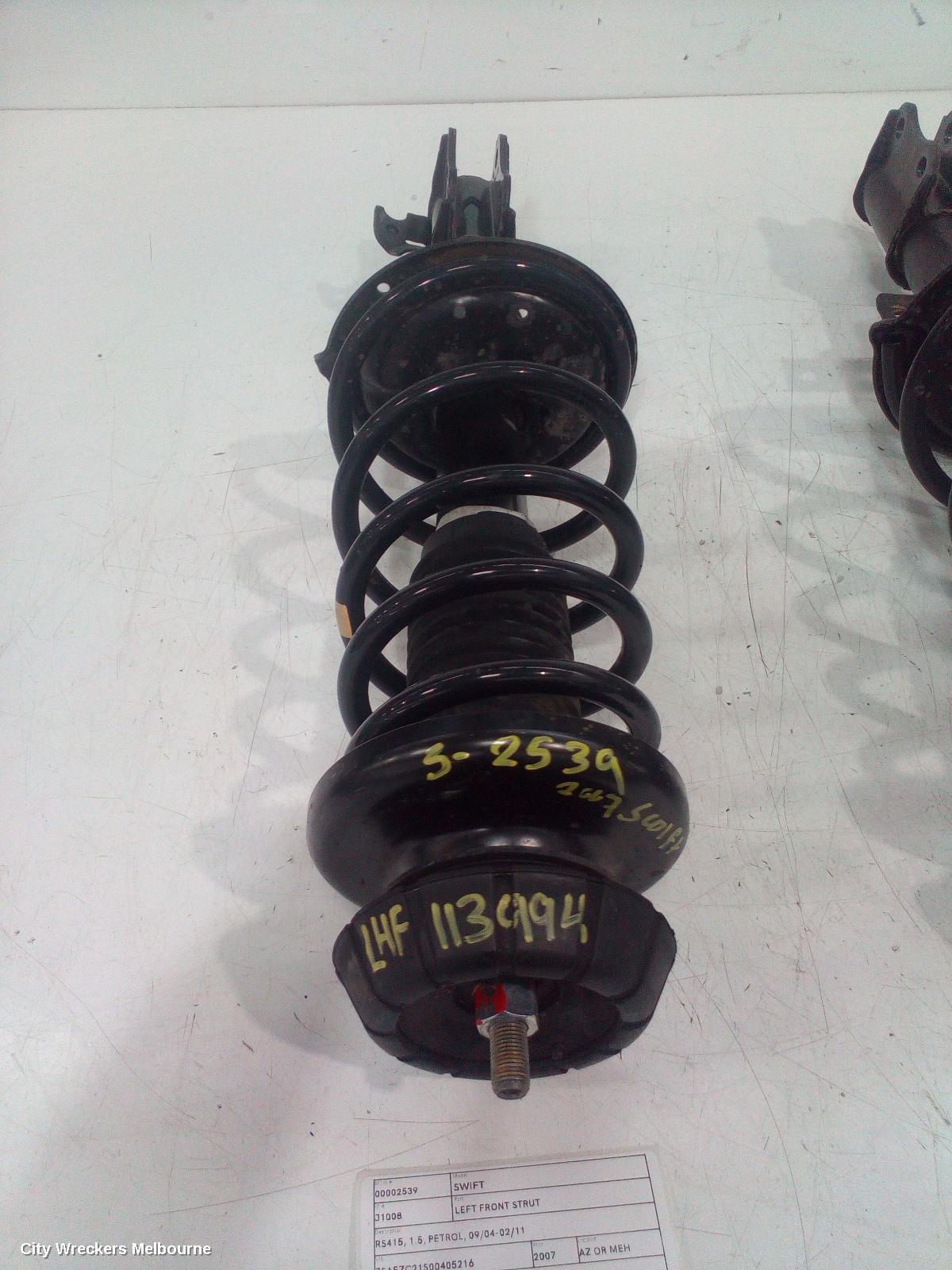 SUZUKI SWIFT LEFT FRONT STRUT, RS415, 1.5, PETROL, 09/2004 - 02/2011