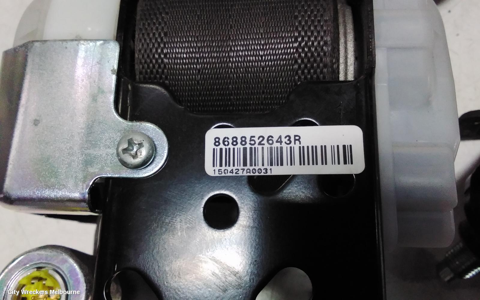 RENAULT KALEOS SEATBELT/STALK, LH FRONT, SEAT BELT ONLY, H45, 09/2008 - 04/2016