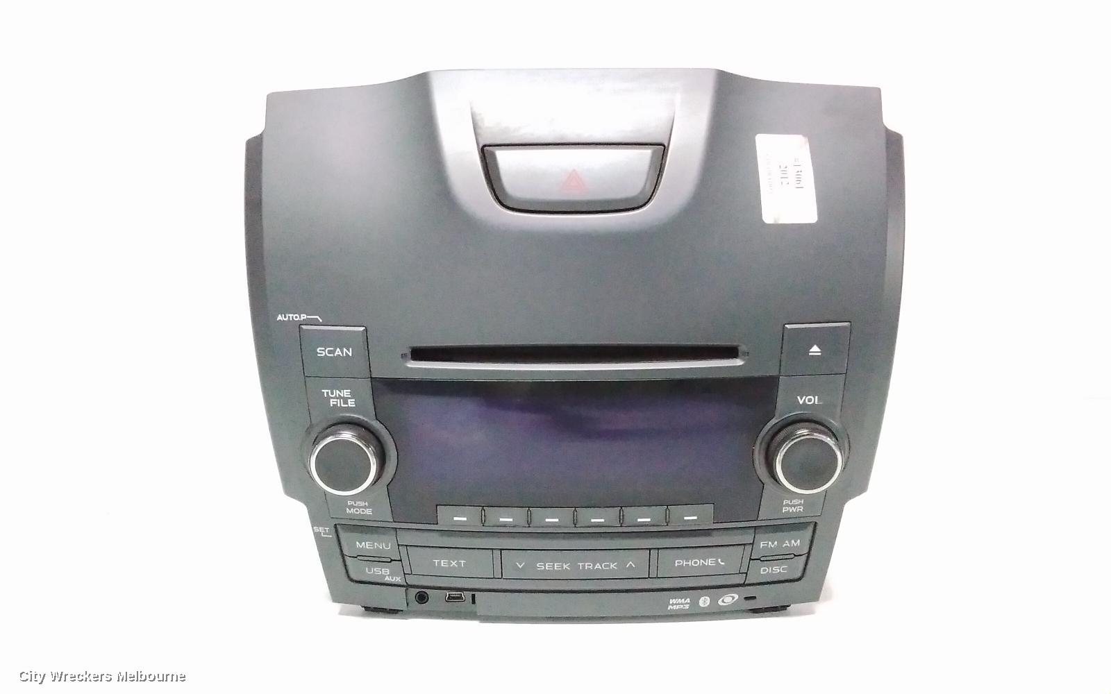 HOLDEN COLORADO RADIO/CD/DVD/SAT/TV, CD/MP3/AUX, W/ BLUETOOTH, RG/RG 7, 01/2012 - 12/2020