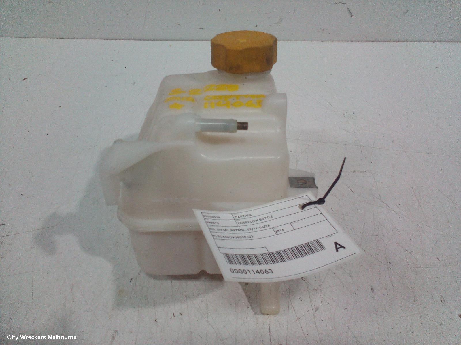 HOLDEN CAPTIVA OVERFLOW BOTTLE, CG, DIESEL/PETROL, 02/2011 - 06/2018