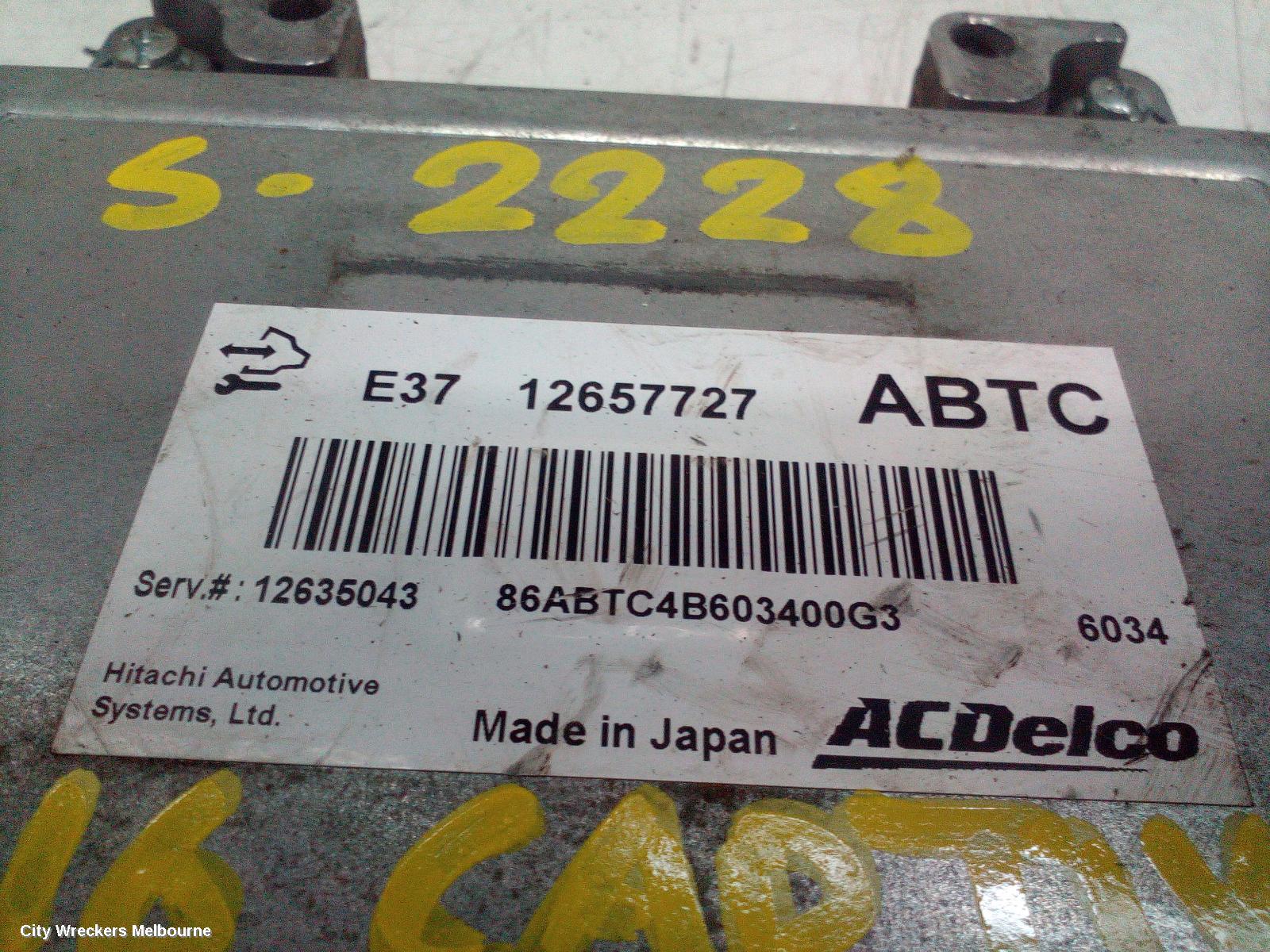 HOLDEN CAPTIVA ECU, ENGINE ECU, 2.4, PETROL, AUTO T/M, P/N 12657727, ECU ONLY, CG, 01/2011 - 06/2018