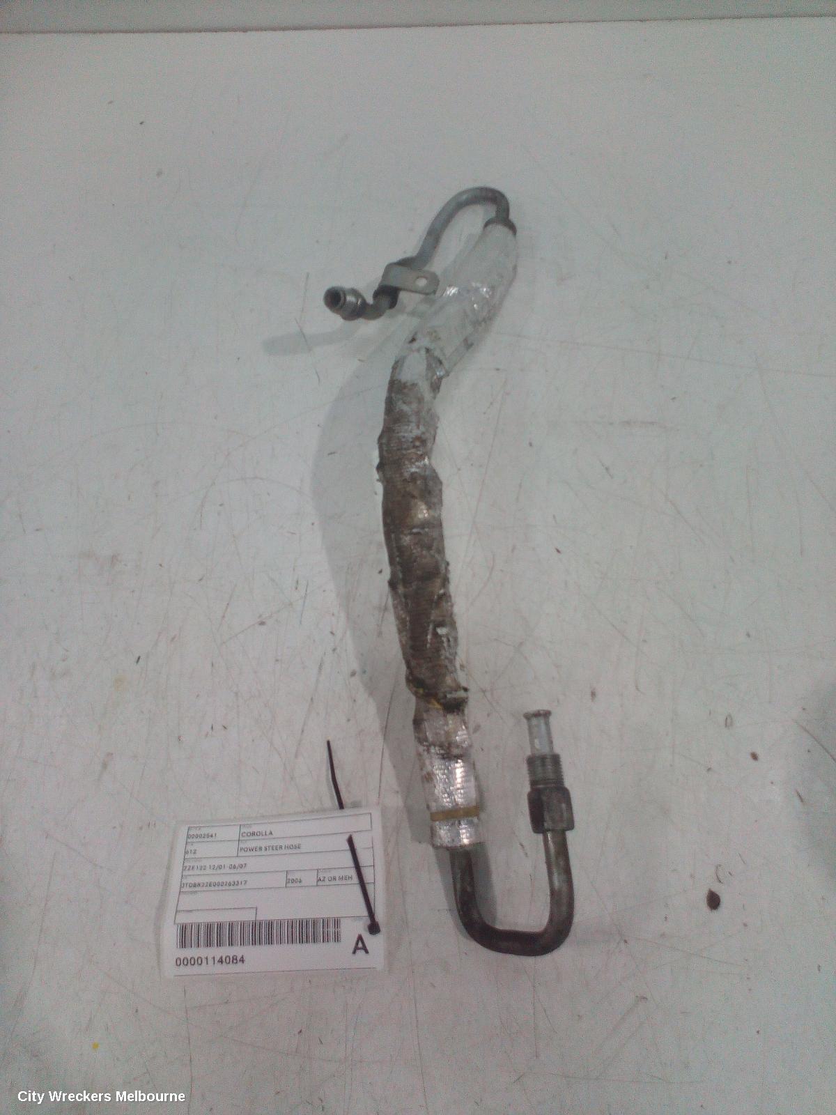 TOYOTA COROLLA POWER STEER HOSE, ZZE122 12/2001 - 06/2007