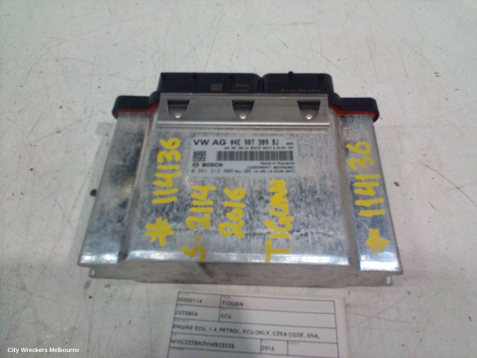 VOLKSWAGEN TIGUAN ECU, ENGINE ECU, 1.4, PETROL, ECU ONLY, CZEA CODE, 5NA, 06/2016 ONWARDS