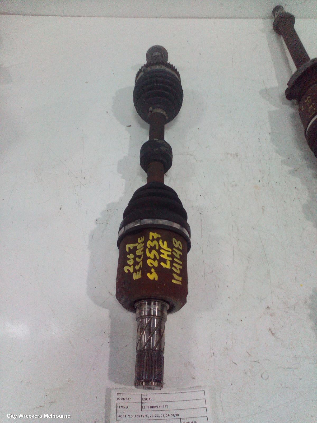 FORD ESCAPE LEFT DRIVESHAFT, FRONT, 2.3, ABS TYPE, ZB-ZC, 01/2004 - 03/2008