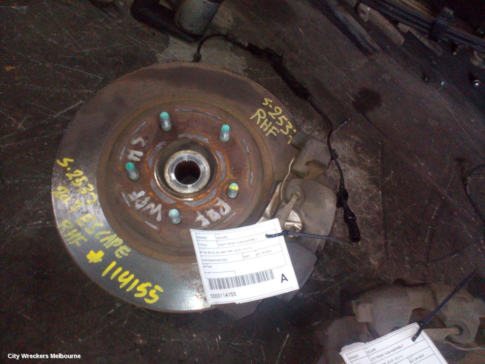 FORD ESCAPE RIGHT FRONT HUB ASSEMBLY, BA-ZA-ZB-ZC-ZD, ABS TYPE, 02/2001 - 01/2012