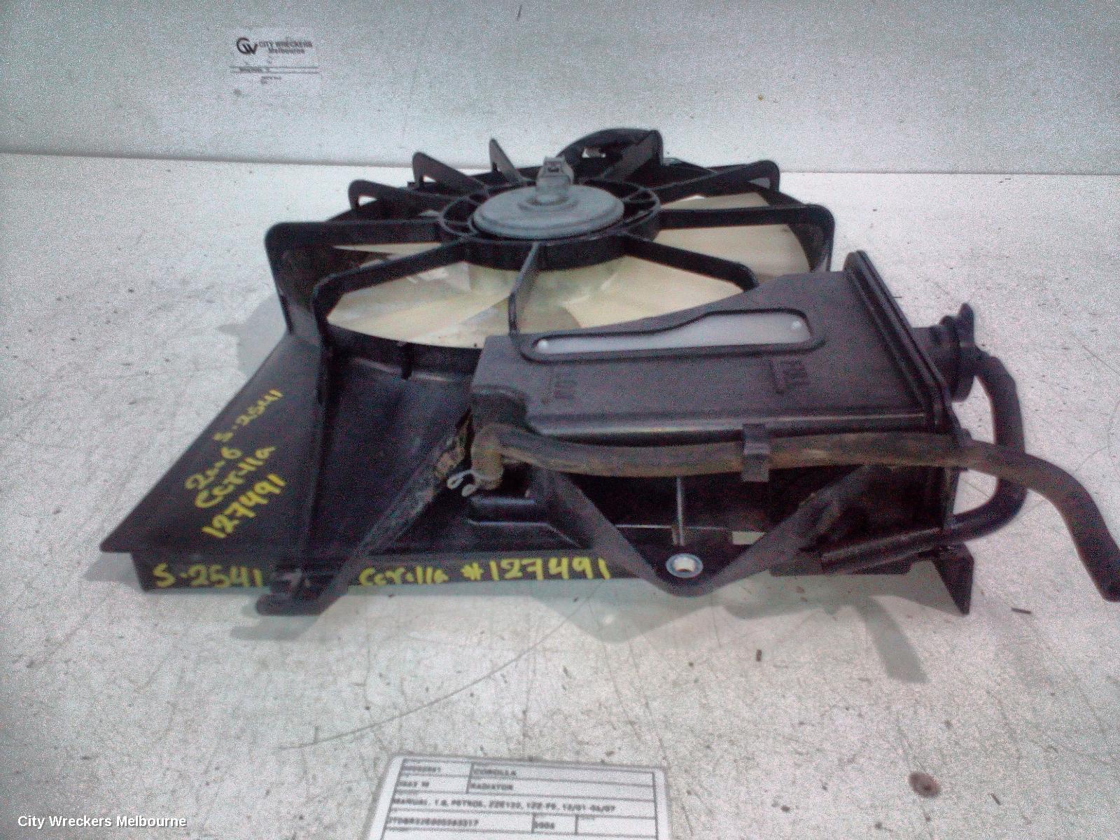 TOYOTA COROLLA RADIATOR, MANUAL, 1.8, PETROL, ZZE122, 1ZZ-FE, 12/2001 - 06/2007