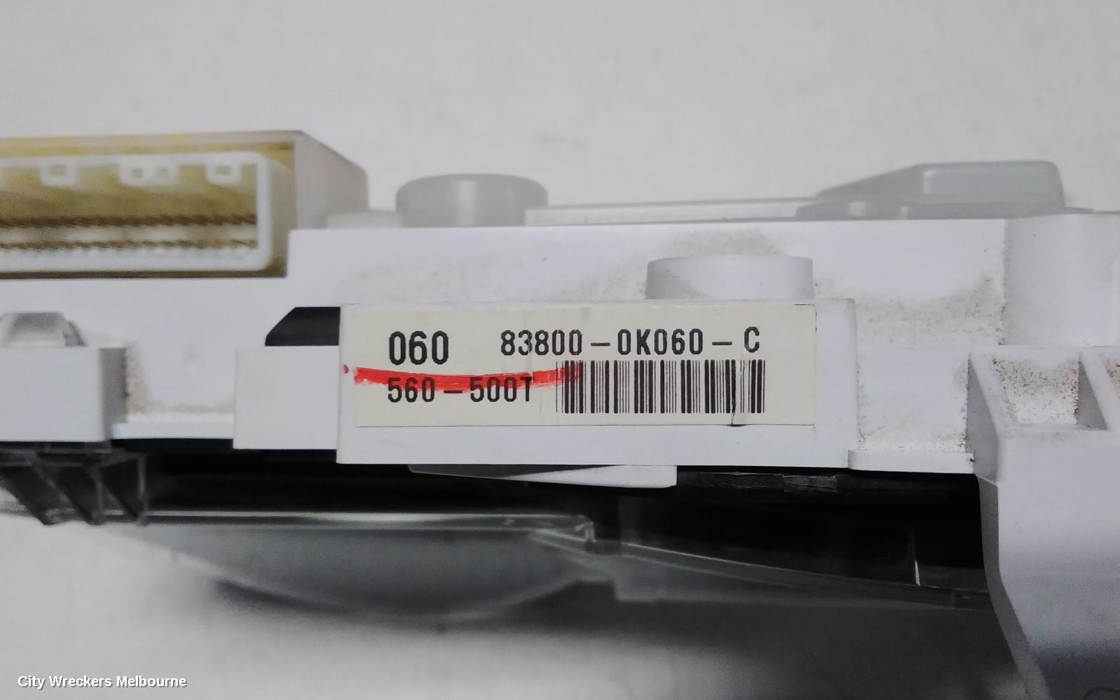 TOYOTA HILUX INSTRUMENT CLUSTER, PETROL, 2.7, WORKMATE, 02/2005 - 06/2011