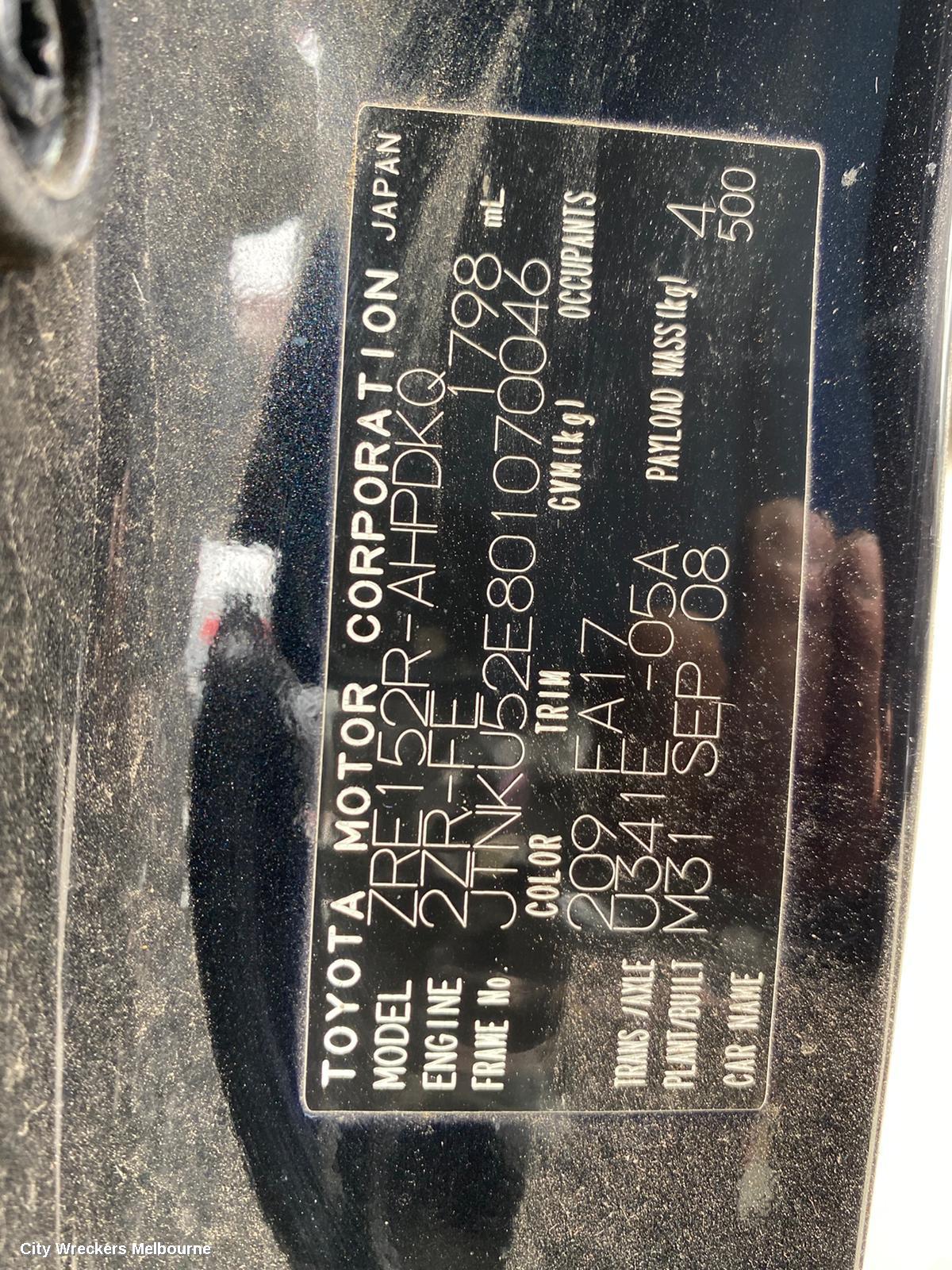 TOYOTA COROLLA LEFT FRONT WINDOW REG/MOTOR, ZRE152/20153R, 03/2007 - 10/2013
