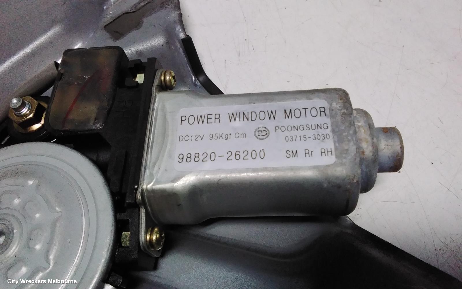 HYUNDAI SANTA FE RIGHT REAR WND REG/MOTOR, SM, POWER, 11/2000 - 11/2005