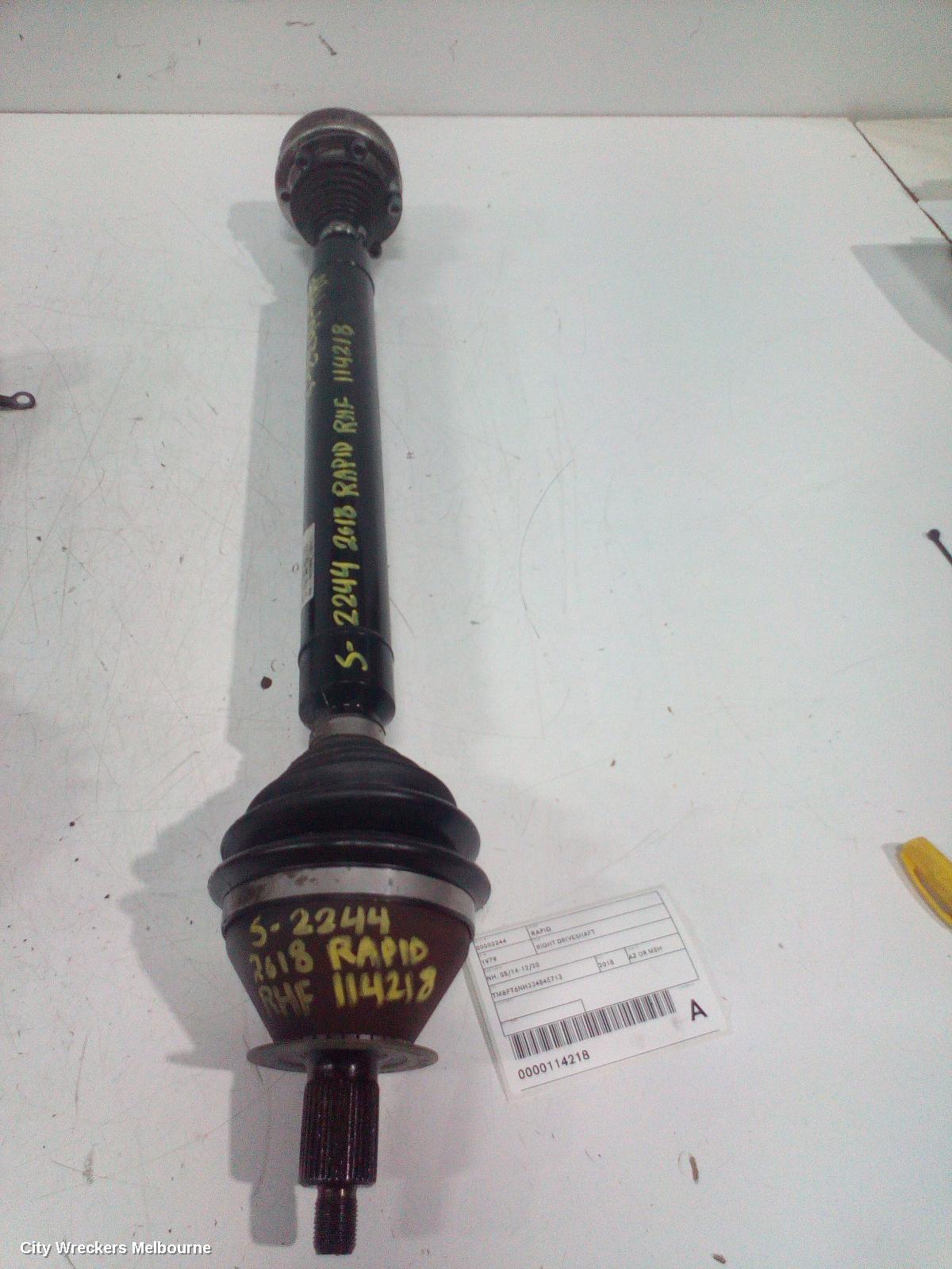 SKODA RAPID RIGHT DRIVESHAFT, NH, 05/2014 - 12/2020
